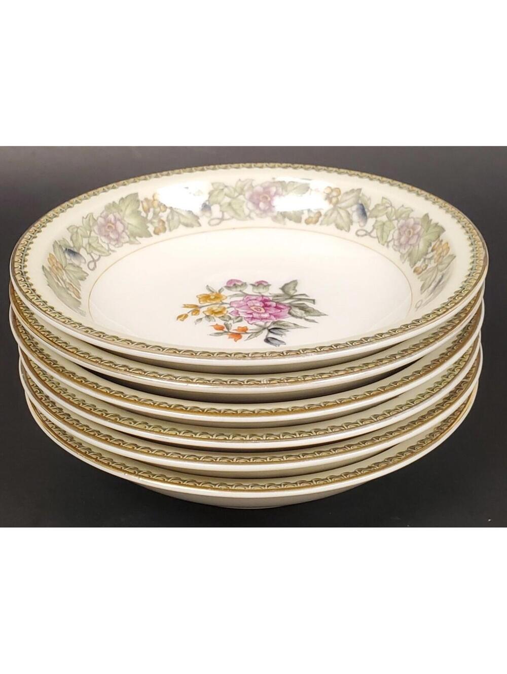 Vintage 6 PCS Noritake BOUQUET Fruit Dessert Bowl 5.5" Occupied Japan Pink Rose